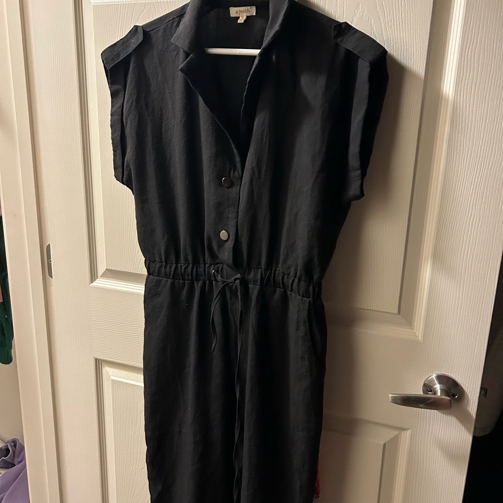 Black Button-Up Women's Dress